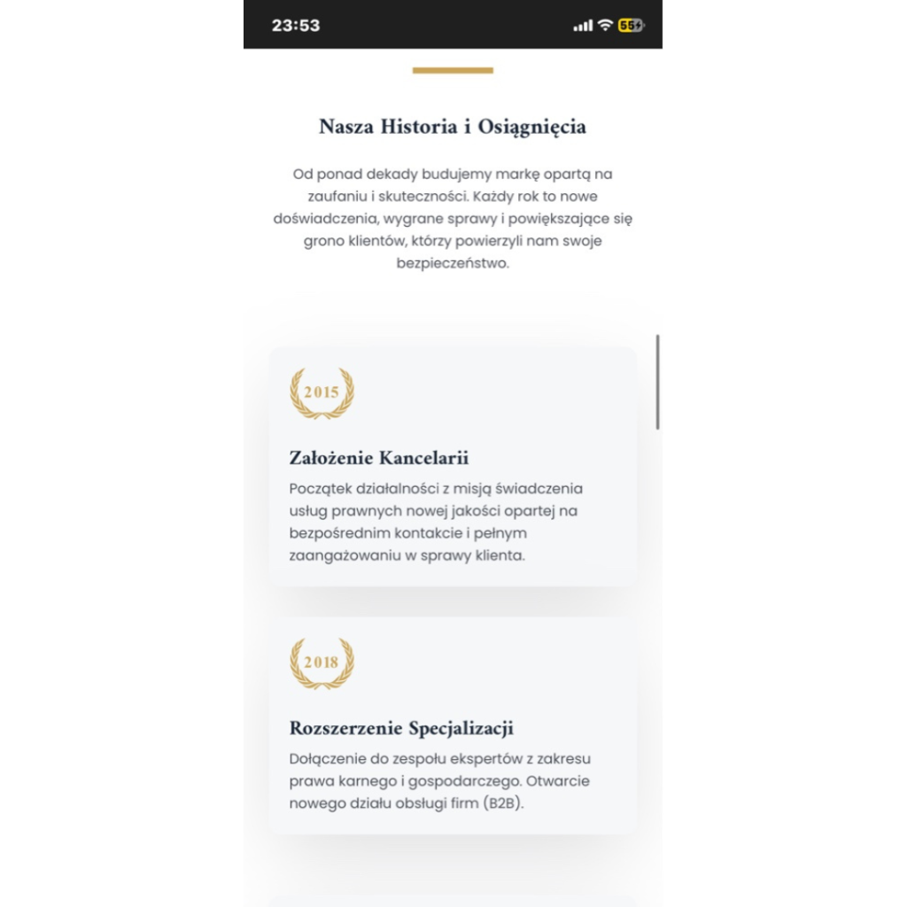 Projekt strony internetowej kancelarii prawnej - Igor Michalski