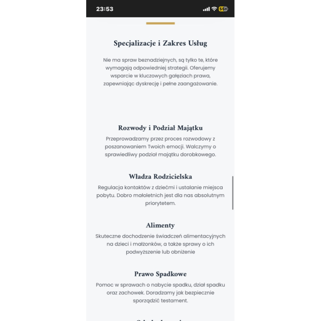Przejrzyste strony www dla branży prawniczej - igonet.pl projektowanie UX/UI